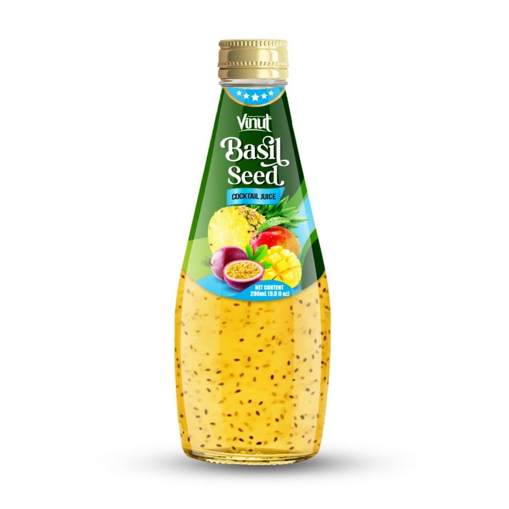 VINUT Напиток с семенами базилика «Коктейль», 9.8 fl oz (290 мл)